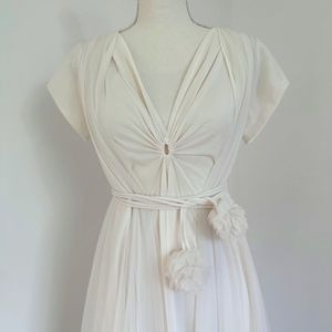 Vintage 60's Chiffon Peignoir Nightgown Robe Claire Sandra Lucie Ann Pom Pom SM